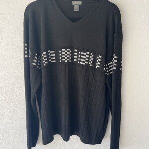 Cortina Mens Black Long Sleeve Sweater Sz L
